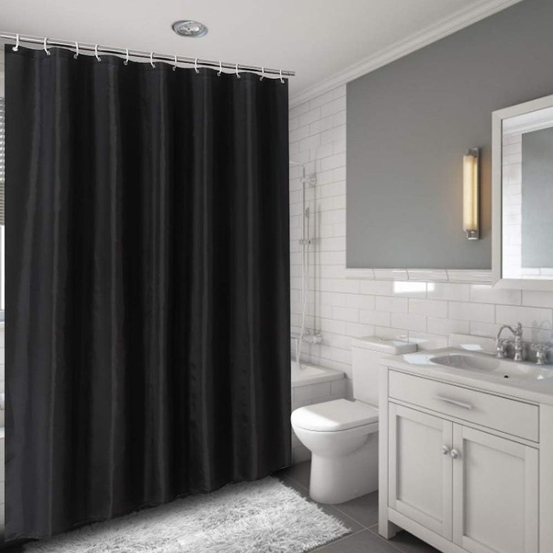 Black Wall Pattern Shower Bath Curtain, Bathroom Curtain with 12 Hanging Hooks, Stylish Polyester Fabric for Bathroom Privacy, Durable and Fade - Shower Curtai (180 * 180CM) - Image 5