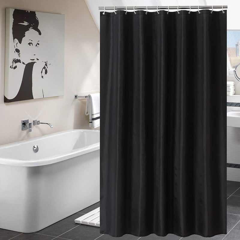 Black Wall Pattern Shower Bath Curtain, Bathroom Curtain with 12 Hanging Hooks, Stylish Polyester Fabric for Bathroom Privacy, Durable and Fade - Shower Curtai (180 * 180CM) - Image 4