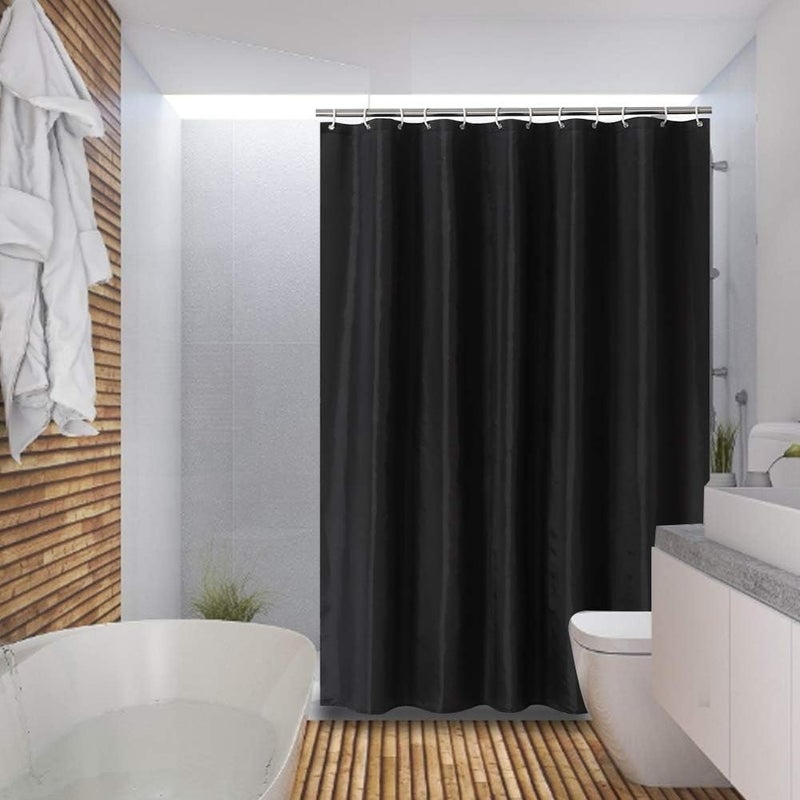 Black Wall Pattern Shower Bath Curtain, Bathroom Curtain with 12 Hanging Hooks, Stylish Polyester Fabric for Bathroom Privacy, Durable and Fade - Shower Curtai (180 * 180CM) - Image 2