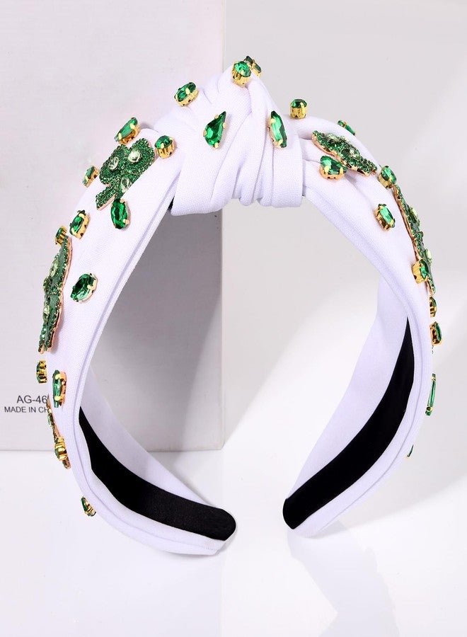 مولوك طوق رأس مولوخ لعيد القديس باتريك للنساء، قبعة عفريت عيد القديس باتريك، طوق رأس مرصع بالكريستال الأخضر، طوق شعر لجلب الحظ، زي إيرلندي، إكسسوارات شعر لعيد القديس باتريك - Image 2