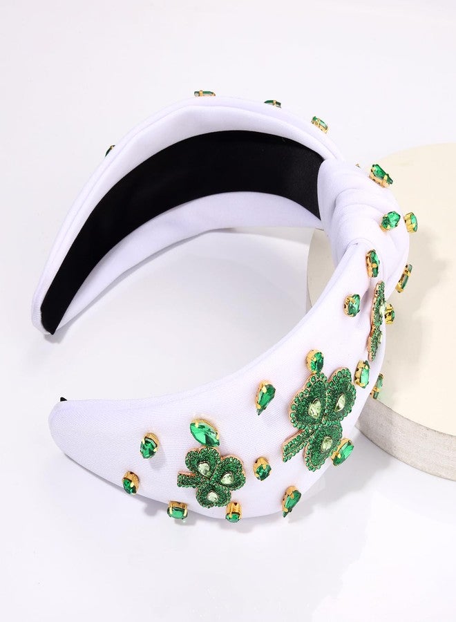 مولوك طوق رأس مولوخ لعيد القديس باتريك للنساء، قبعة عفريت عيد القديس باتريك، طوق رأس مرصع بالكريستال الأخضر، طوق شعر لجلب الحظ، زي إيرلندي، إكسسوارات شعر لعيد القديس باتريك - Image 4