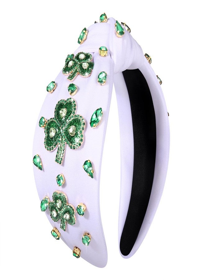 مولوك طوق رأس مولوخ لعيد القديس باتريك للنساء، قبعة عفريت عيد القديس باتريك، طوق رأس مرصع بالكريستال الأخضر، طوق شعر لجلب الحظ، زي إيرلندي، إكسسوارات شعر لعيد القديس باتريك - Image 1