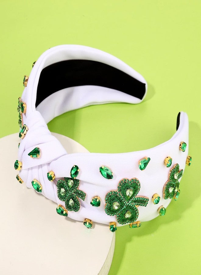 مولوك طوق رأس مولوخ لعيد القديس باتريك للنساء، قبعة عفريت عيد القديس باتريك، طوق رأس مرصع بالكريستال الأخضر، طوق شعر لجلب الحظ، زي إيرلندي، إكسسوارات شعر لعيد القديس باتريك - Image 3