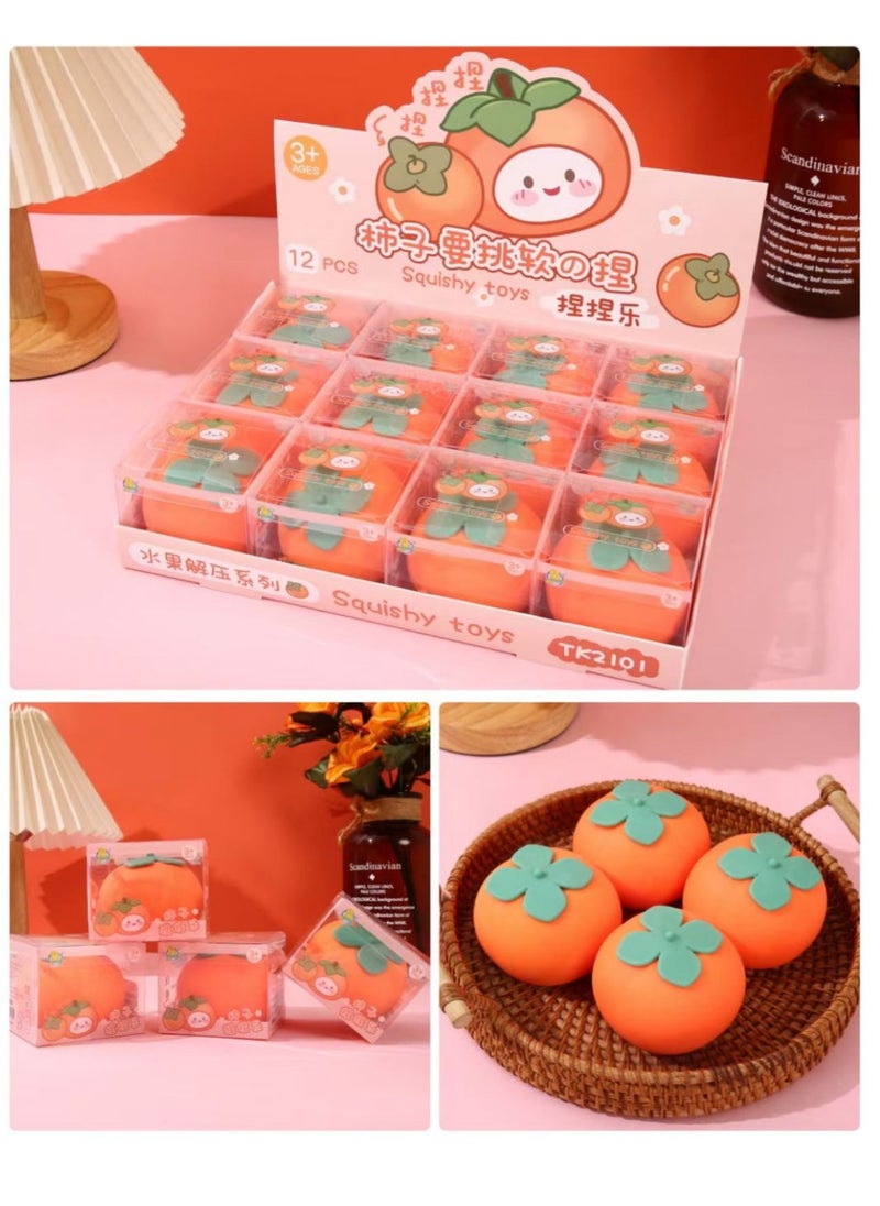 Generic - Squishy Persimmon Toys: These toys are made of soft, flexible materials, designed to be fun to squeeze. Attractive Design: The toys feature a cute persimmon design, with bright, realistic colors. Fun Texture: Made of a soft, rubbery material, they are fun to touch and squeeze. - Image 1