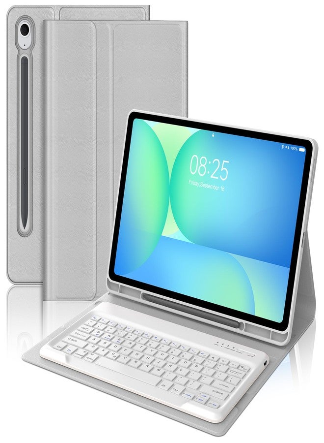 SENGBIRCH Keyboard Case for Samsung Galaxy Tab S10 FE+ Plus 13.1'' 2025 Detachable Wireless Keyboard for Galaxy Tablet S10FE+ Case with S Pen Holder, Protective Folio for Samsung Tab S10 FE Plus Keypad, Grey - Image 1
