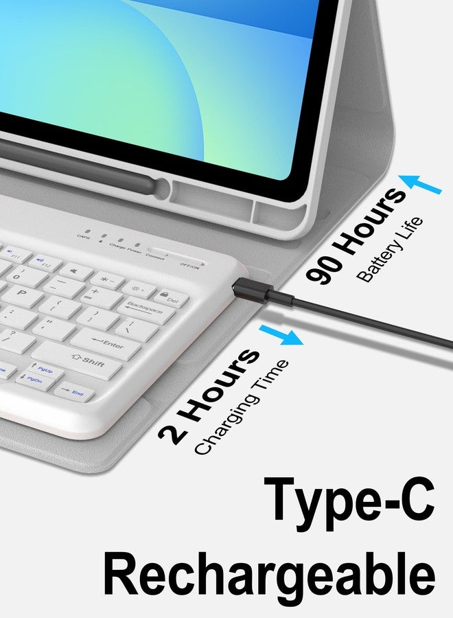 SENGBIRCH Keyboard Case for Samsung Galaxy Tab S10 FE+ Plus 13.1'' 2025 Detachable Wireless Keyboard for Galaxy Tablet S10FE+ Case with S Pen Holder, Protective Folio for Samsung Tab S10 FE Plus Keypad, Grey - Image 4