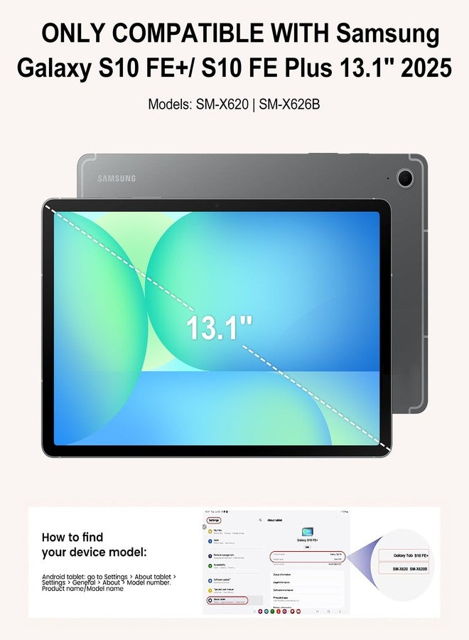 SENGBIRCH Keyboard Case for Samsung Galaxy Tab S10 FE+ Plus 13.1'' 2025 Detachable Wireless Keyboard for Galaxy Tablet S10FE+ Case with S Pen Holder, Protective Folio for Samsung Tab S10 FE Plus Keypad, Grey - Image 2