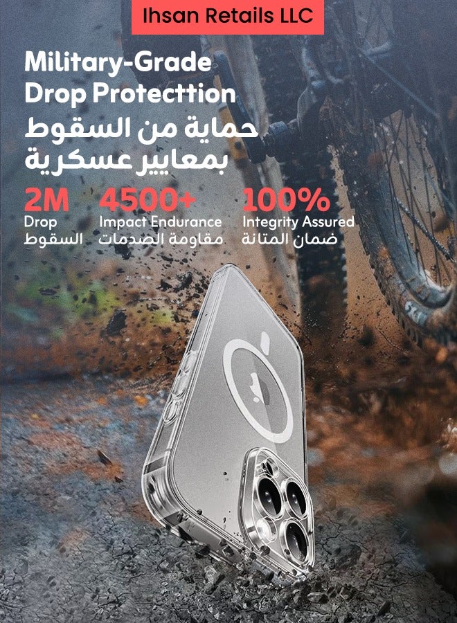 iPhone 16 Pro Max Case Magsafe, Strong Magnet, Upgraded Clear Delay Yellowing, iPhone 16 Pro Max Cover, Military-Grade Protection, Scratch-Resistant, iPhone 16 Pro Max Cover Magnetic Compatible with Magsafe Clear  - Image 3