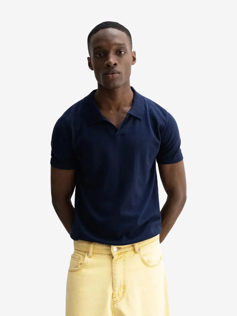 جيستو GIESTO Plain Polo Collar Knitted T-Shirt
