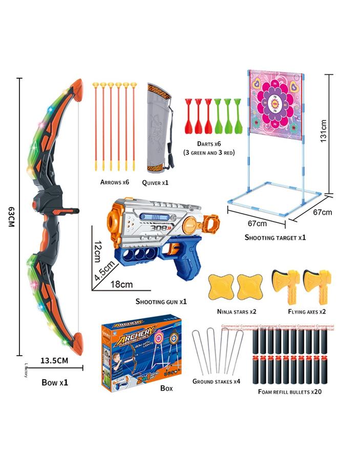 Bluejw 5 In 1 Sports Throwing Toy Suit Bow And Arrow Shooting Dart Flying Axe Boy Sports Toy - Image 1