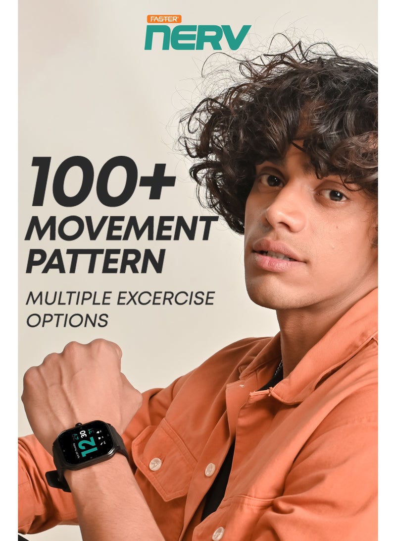 فاستر ساعة ذكية Amoled مقاس 2.04 بوصة تعرض اتصال بلوتوث دائمًا، نظام تتبع معدل ضربات القلب للرجال، مقاومة للماء IP68، بطارية 260 مللي أمبير، تدعم Android IOS - Image 3