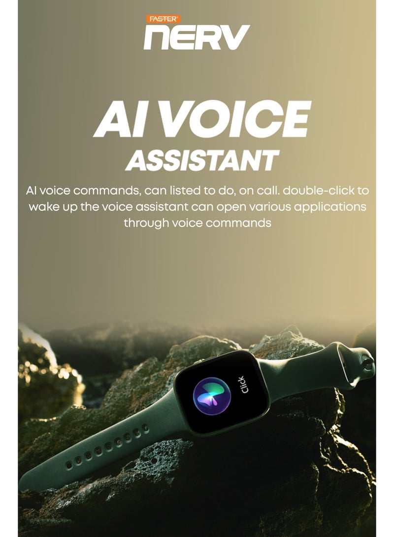 فاستر ساعة ذكية Amoled مقاس 2.04 بوصة تعرض اتصال بلوتوث دائمًا، نظام تتبع معدل ضربات القلب للرجال، مقاومة للماء IP68، بطارية 260 مللي أمبير، تدعم Android IOS - Image 5