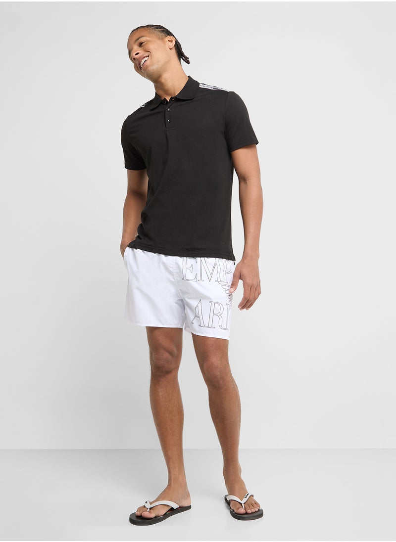 EMPORIO ARMANI Beachwear Logo Polo Shirt  - Image 4