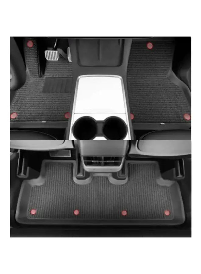 8 Pieces Car Floor Mats 2 Sets Black Double Layer Non Slip Design Easy Install - Image 5