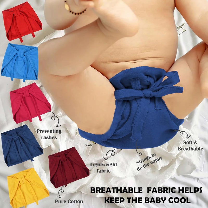 Toddylon Nappies For New Born Baby, Cotton Nappy For Infant Born Baby | Cloth Diapers | Washable Langot | Reusable Nappies (0-6 Months, Pack of 10) - Image 2