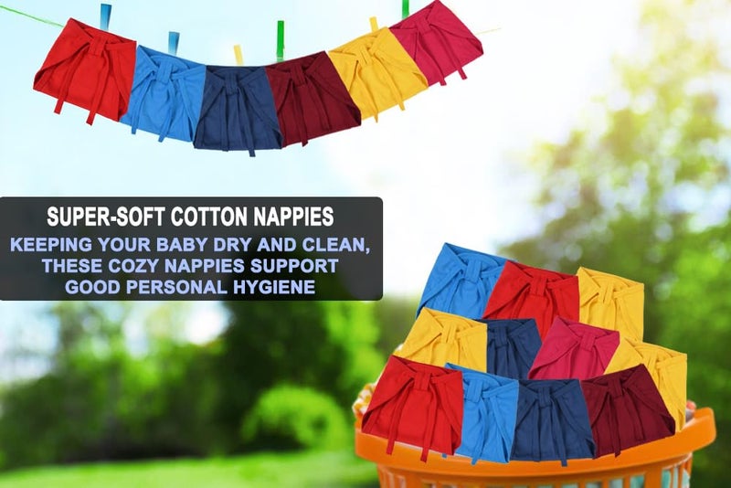 Toddylon Nappies For New Born Baby, Cotton Nappy For Infant Born Baby | Cloth Diapers | Washable Langot | Reusable Nappies (0-6 Months, Pack of 10) - Image 4