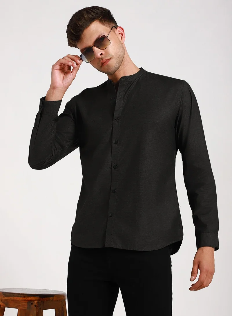 Dennis Lingo Grey Slim Fit Casual Shirt for Men - Trendy, Comfortable