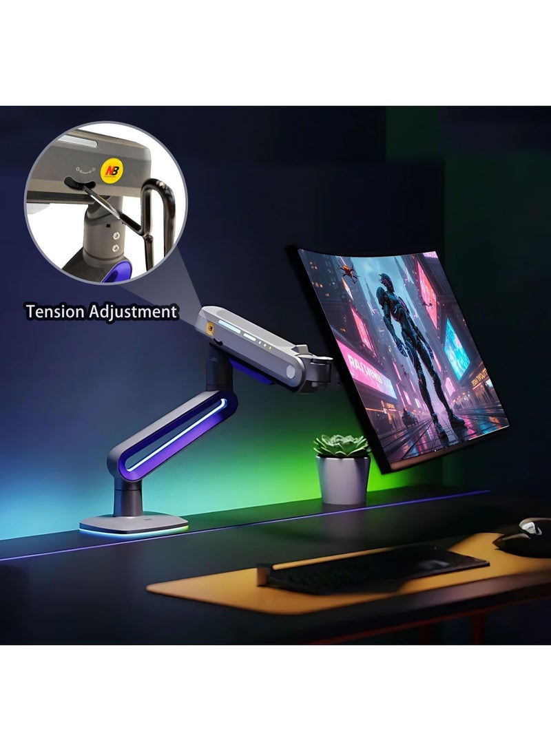 حامل شاشة ثقيل التحمل قابل للتعديل – ذراع شاشة للشاشات المسطحة والمنحنية والعريضة من 32 إلى 60 بوصة - Image 4