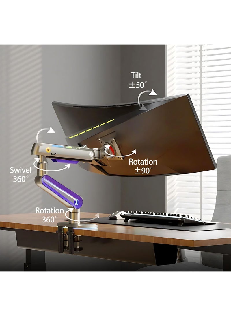 حامل شاشة ثقيل التحمل قابل للتعديل – ذراع شاشة للشاشات المسطحة والمنحنية والعريضة من 32 إلى 60 بوصة - Image 3
