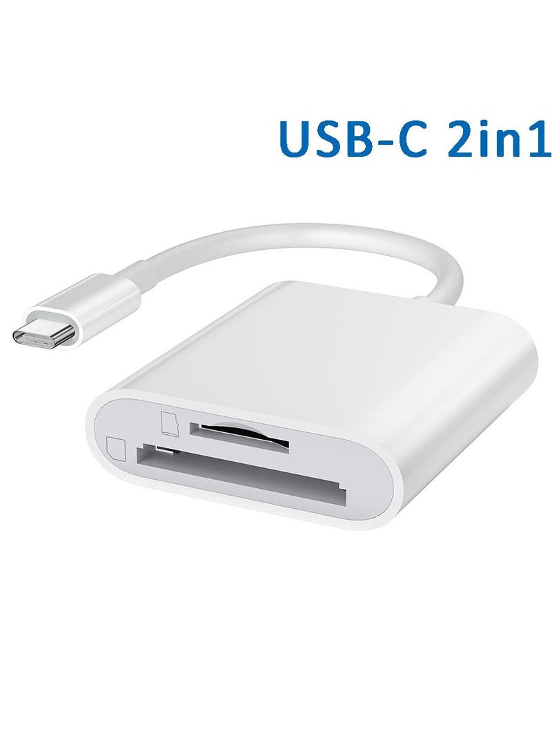 فلوينغ قارئ بطاقة SD لأجهزة USB C، قارئ بطاقة Micro SD مزدوجة، متوافق مع iPhone 15/16 وiPhone 15/16e - Image 1