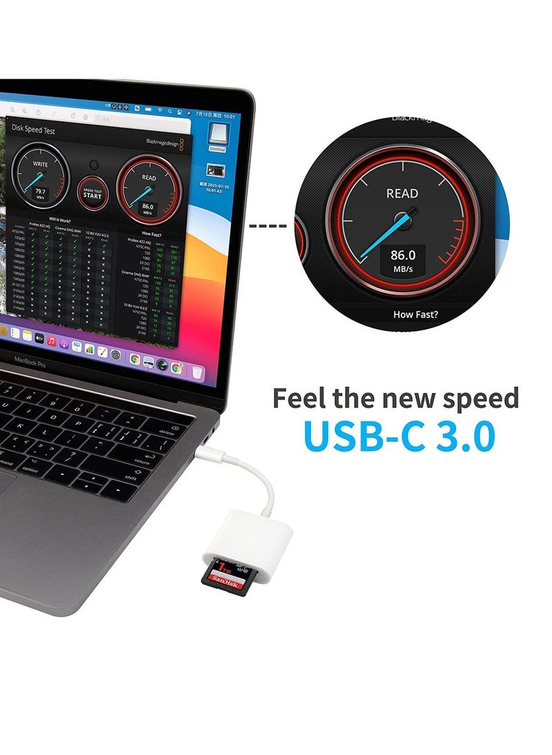 فلوينغ قارئ بطاقة SD لأجهزة USB C، قارئ بطاقة Micro SD مزدوجة، متوافق مع iPhone 15/16 وiPhone 15/16e - Image 4