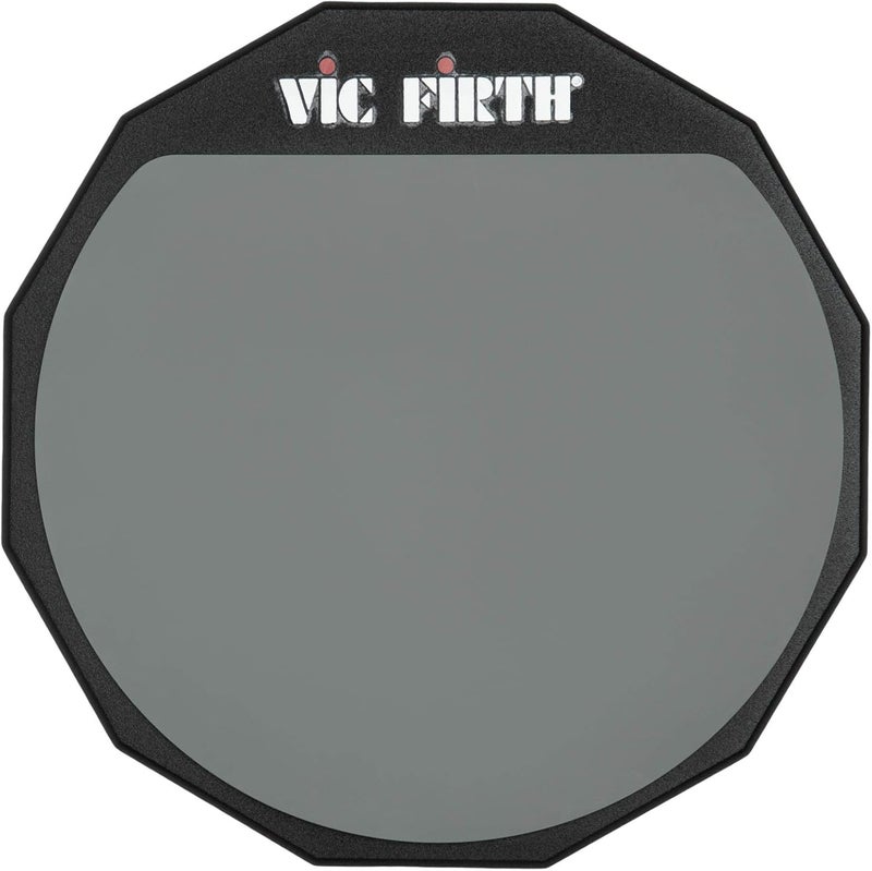 Vic Firth وسادة تدريب عصا الطبول من فيك فيرث ذات جانب واحد مع شعار فيك فيرث - 12 بوصة قطر - Image 1