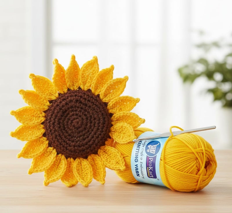 ProKart Premium Woolen 4 ply Hand Knitting Wool Yarn | Fine Weight Knitted and Crocheted Soft Yarn for Sweater, Scarf, Baby Sports, Hat, Baby Clothes, Purse, Gift Bags & DIY Craft Accessories Projects (1 Ball/100 Gram Each) (Yellow Mango, 100gms x 1 Pack) - Image 2