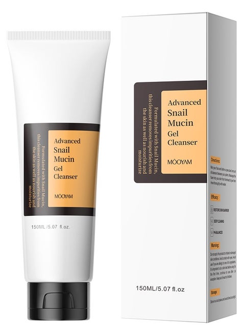 Snail Mucin Facial Cleanser 150ml Gentle Foaming Wash for All Skin Types