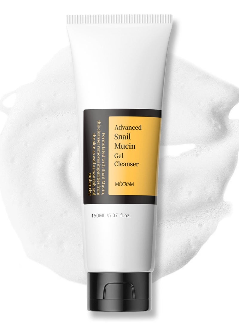 موويام غسول الوجه Snail Mucin Mucin غسول لطيف ورغوي 150 مل لجميع أنواع البشرة - Image 1