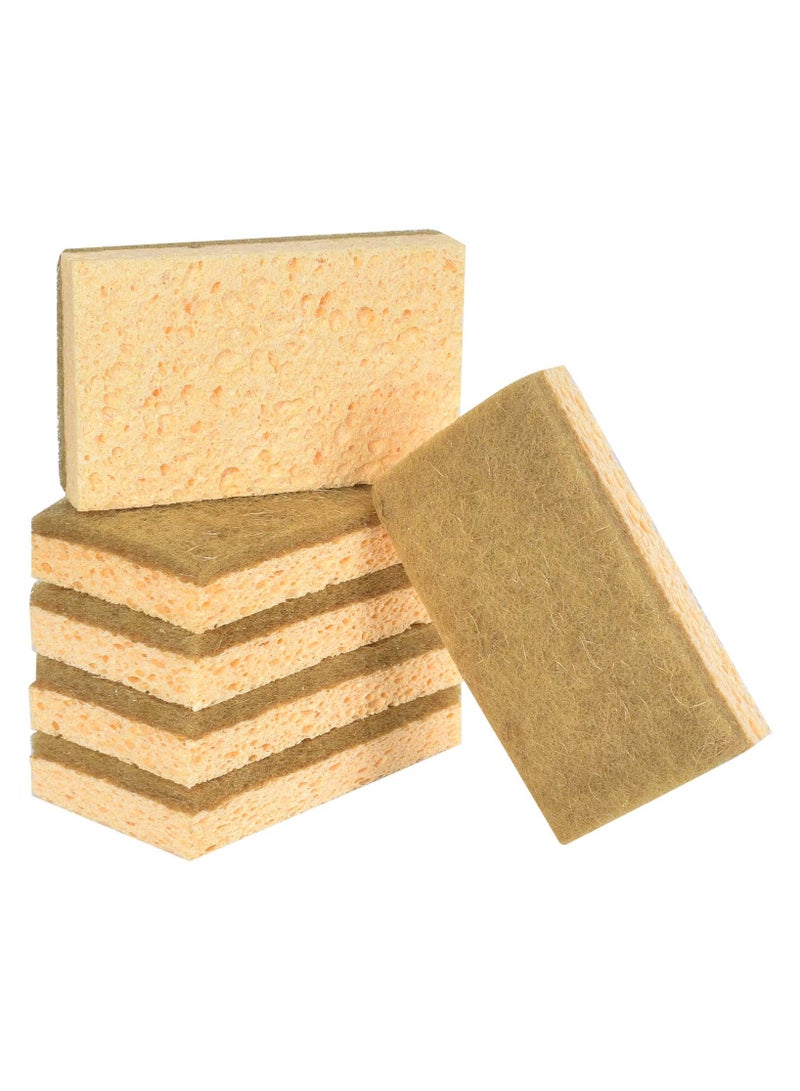 6 Pcs Dish Sponge Scrubber Set, Natural Sisal and  Wood Pulp Kitchen Sponge, Non-Scratch Scrub Sponges for Kitchen Cleaning - Image 1