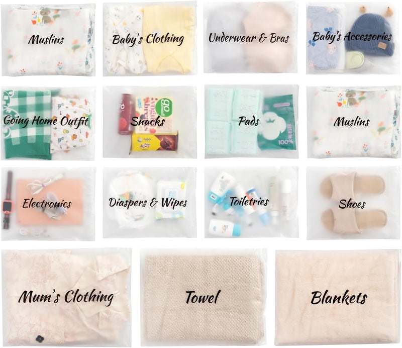 MANWU 14pcs Hospital Bags essentials for Labor and DiaperMom hospital bags Maternity EssentialsMaternity Organiser baggieshower gift - Image 1