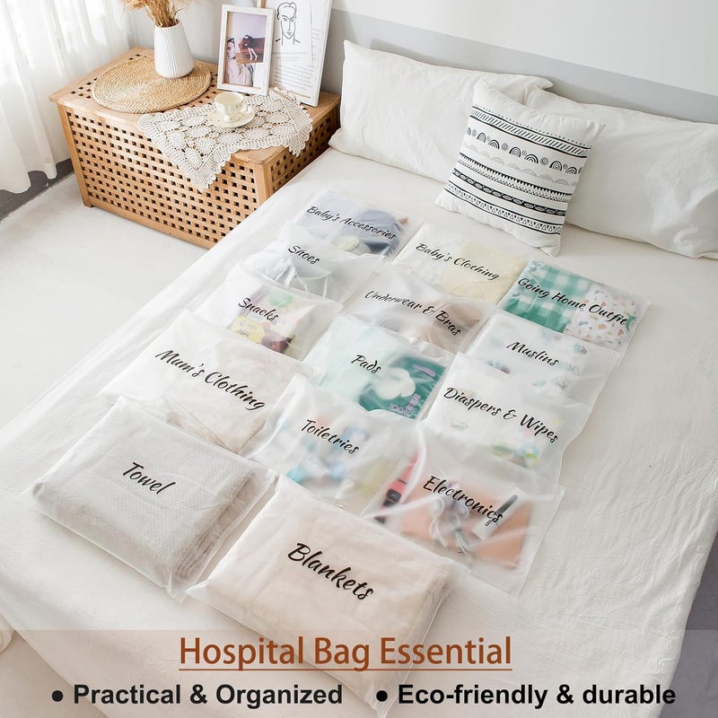 MANWU 14pcs Hospital Bags essentials for Labor and DiaperMom hospital bags Maternity EssentialsMaternity Organiser baggieshower gift - Image 2