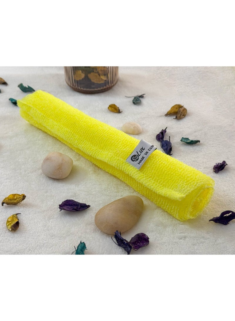 Salux SOFT Japanese Loofah color YELLOW / bath loofah / exfoliating towel / shower loofah - Image 2