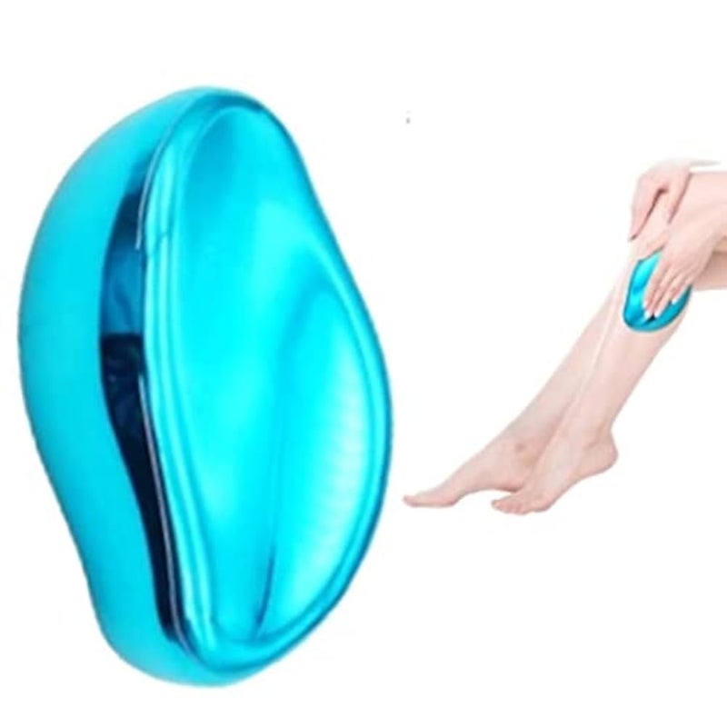 2in1 Crystal Hair Eraser & Exfoliator | Painless Hair Removal Stone | No Shaving Hair Erasing Exfoliator | Magic Epilator | Men Women Silky Smooth Skin (BLUE), Pack of 1, 66 grams - Image 1