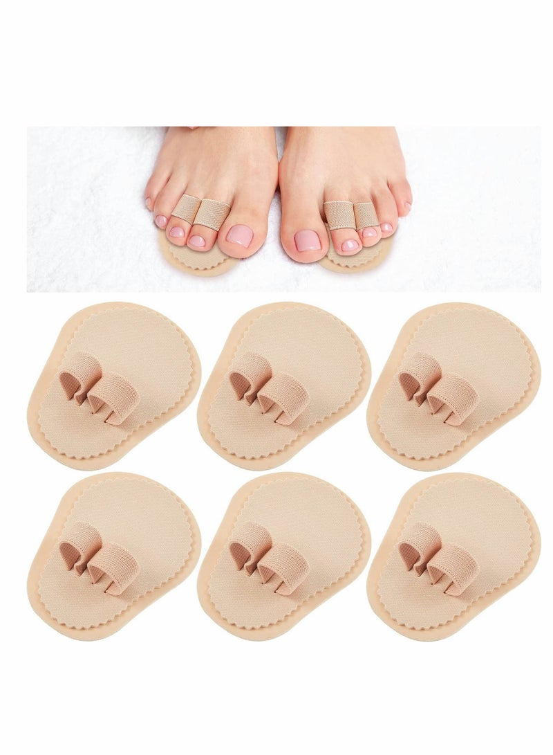 SYOSI Toe Straightener, 6 Pieces Double, Hammer Splint Corrector Separators for Crooked Relieving Foot Pain, Claw and Overlapping Toes, Pressure, Discomfort (Beige) - Image 1
