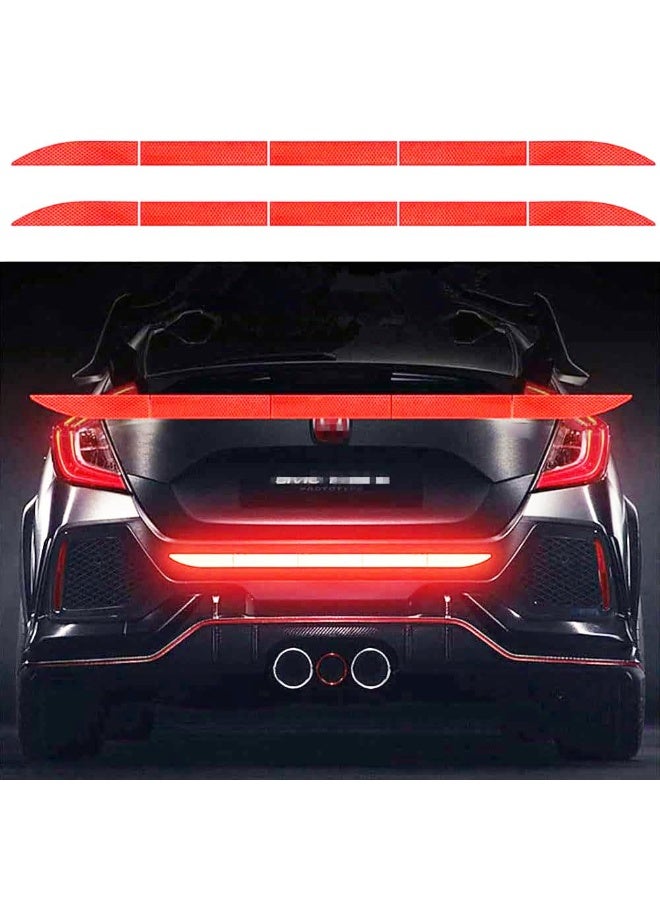 JZS Car Trunk Reflective Stickers, Anti-Scratch Bumper Guard Warning Cover, for Most Cars, SUVs and Pickups, Exterior Accessories, Red - Image 1