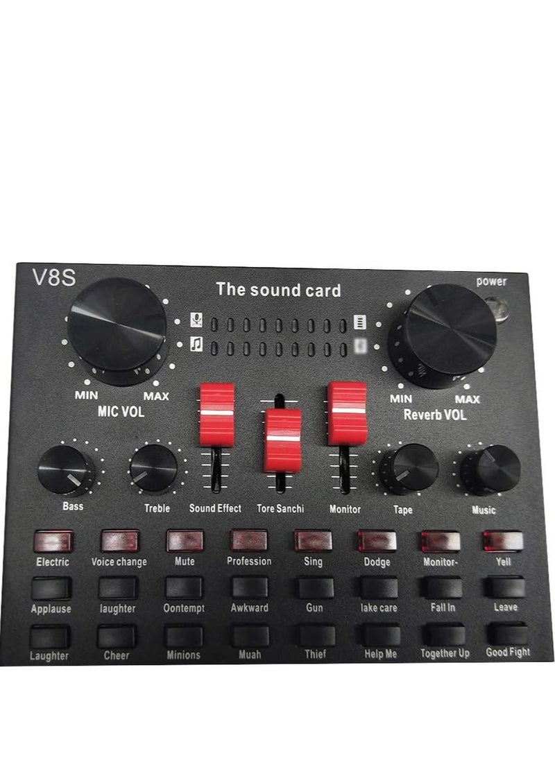 V8S Live Streaming Sound Adapter Phone Laptop Microphone Multi-Function High Sound Quality Intelligent Compatibility Sound Adapter
