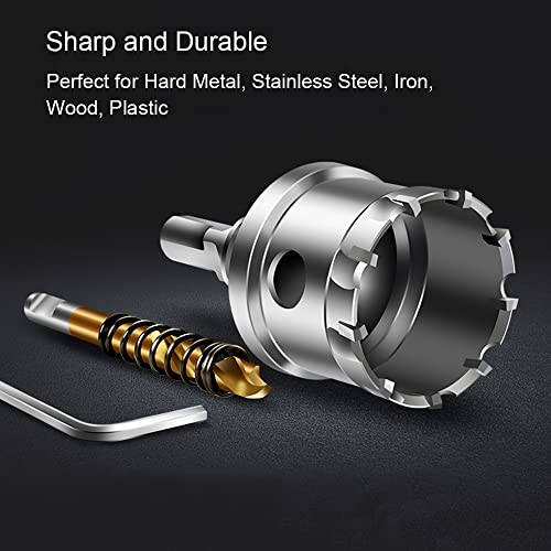 ASNOMY 12PCS TCT Hole Saw Kit for Hard Metal, 5/8"-2-1/8" Inch Tungsten Carbide Tipped Hole Cutter Set with Titanium-Plated Pilot Drill bit for Metal, Stainless Steel, Iron, Wood, Plastic - Image 5