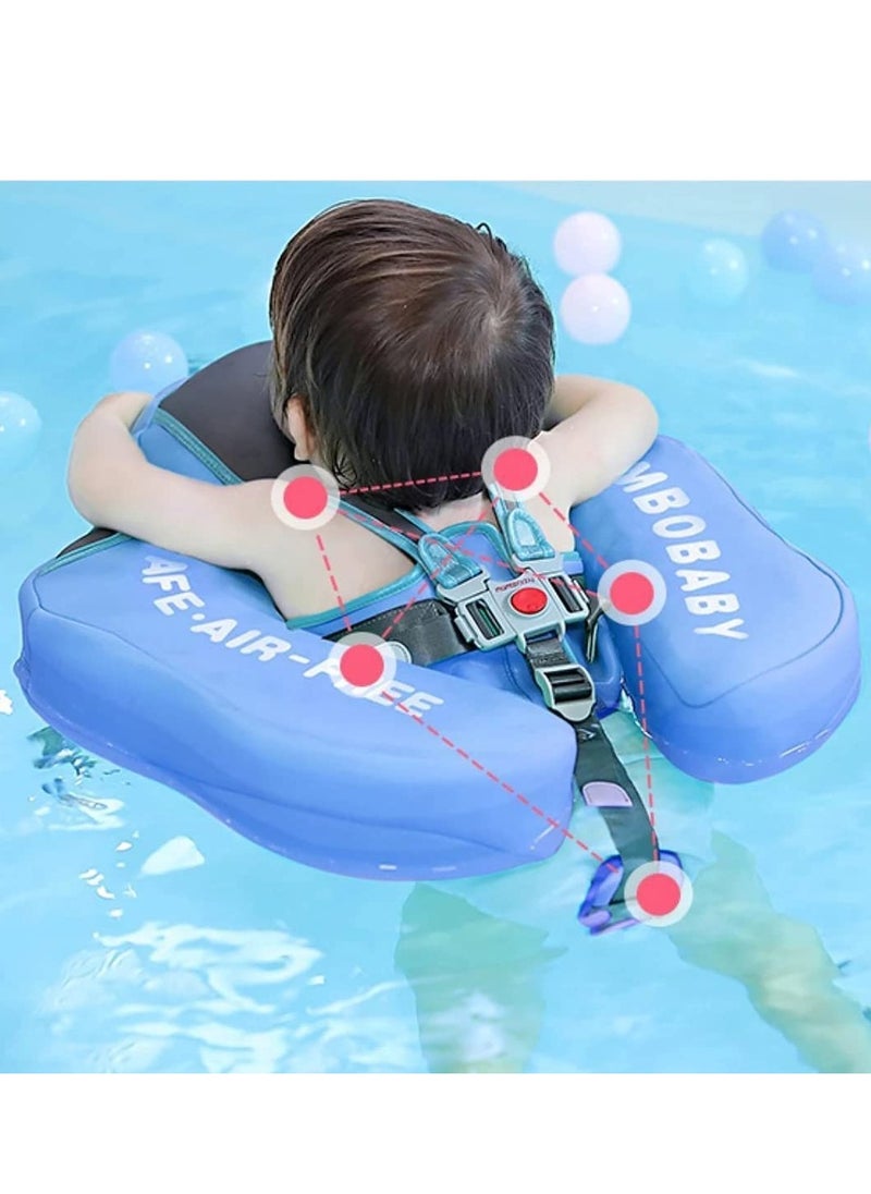 Arabest - Inflatable Bouncy Ring for Babies and Toddlers Sun Canopy Swimming Ring, Lay Down or Lie Down Floatation Ring, Blue - Image 1
