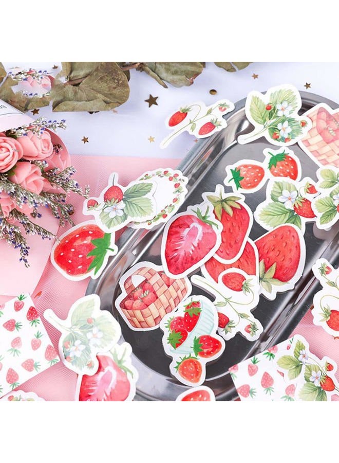 Doraking Mini Size Scrapbooks Stickers, 45pcs Doraking DIY Decoration Super Cute Strawberry Stickers for Laptop Scrapbook Suitcase Diary Notebooks Album, Small Stickers (Strawberry Cream) - Image 2