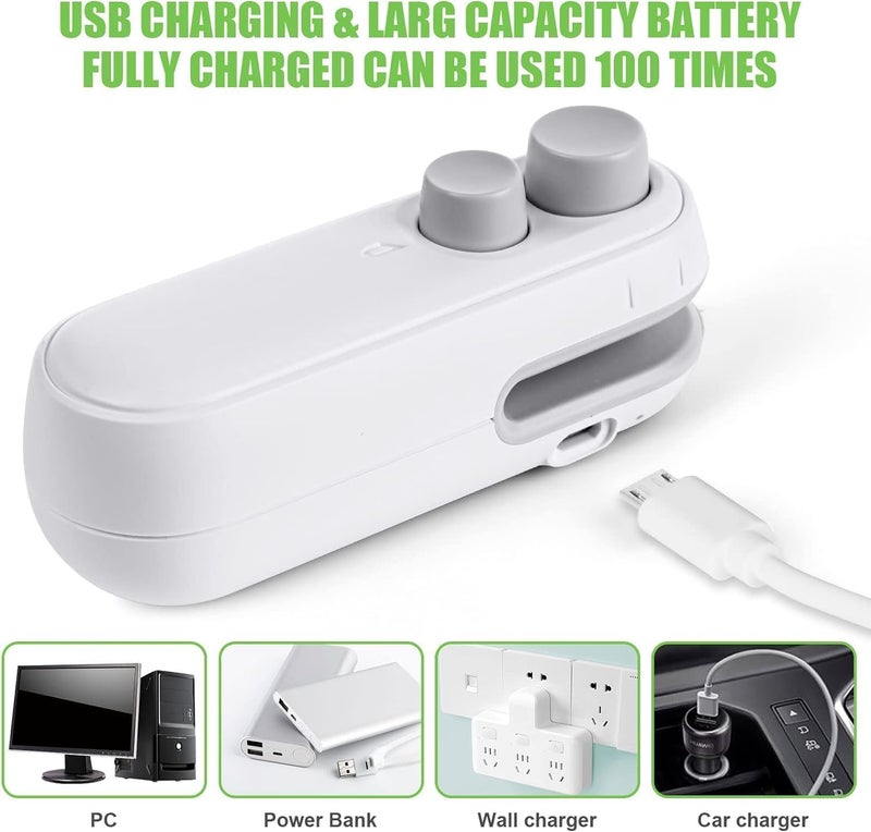 FAGVA Portable Mini Sealing Machine 2 in 1 USB Rechargeable Magnetic Bag Sealer Heat Seal with Cutter Plastic Bags Packing Machine Home Appliances - Image 4