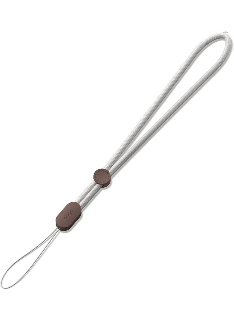 Elago - Universal Nylon Strap with Adjustable Button Compatible with AirPods Pro 2 (2nd Generation) - Ivory/ Brown - Image 1