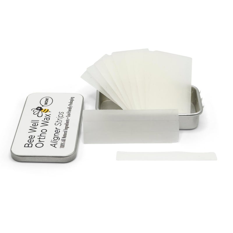 Bee Well Invisalign Wax | 100% All Natural Beeswax Aligner Kit Essential for Clear Aligners Strips | Protects & Relieves Irritation | 1 Recyclable Tin with 40 Strips - Image 4