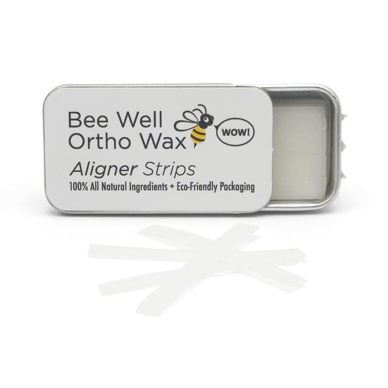 Bee Well Invisalign Wax | 100% All Natural Beeswax Aligner Kit Essential for Clear Aligners Strips | Protects & Relieves Irritation | 1 Recyclable Tin with 40 Strips - Image 1