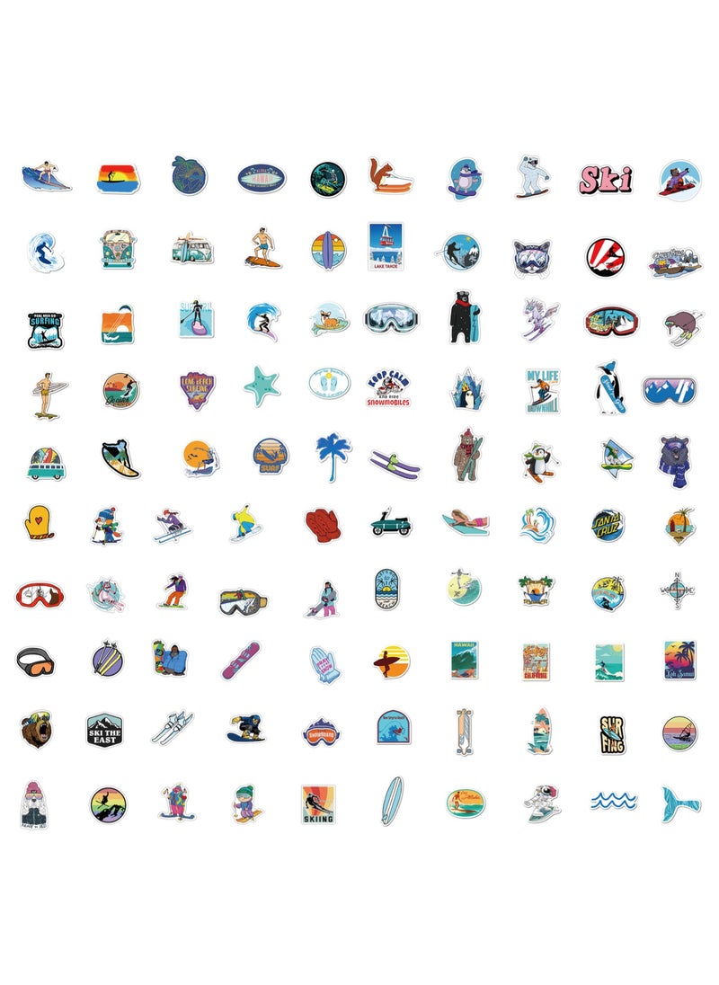 Generic - 100Pcs Outdoor Sports Skiing Surfing Graffiti Stickers DIY Snowboard Skateboard Car Helmet Waterproof Stickers Kid Toys Cute Vinyl Stickers Gifts for Girls Boys Kids - Image 1