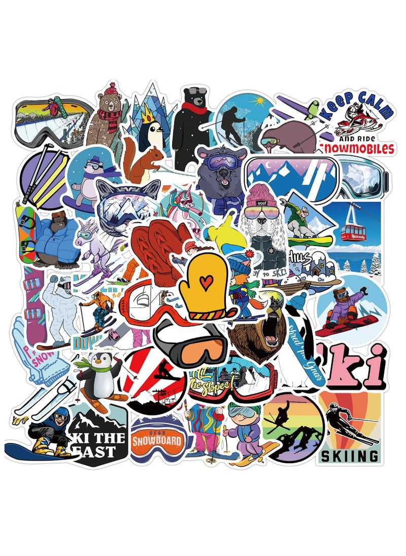 Generic - 100Pcs Outdoor Sports Skiing Surfing Graffiti Stickers DIY Snowboard Skateboard Car Helmet Waterproof Stickers Kid Toys Cute Vinyl Stickers Gifts for Girls Boys Kids - Image 1