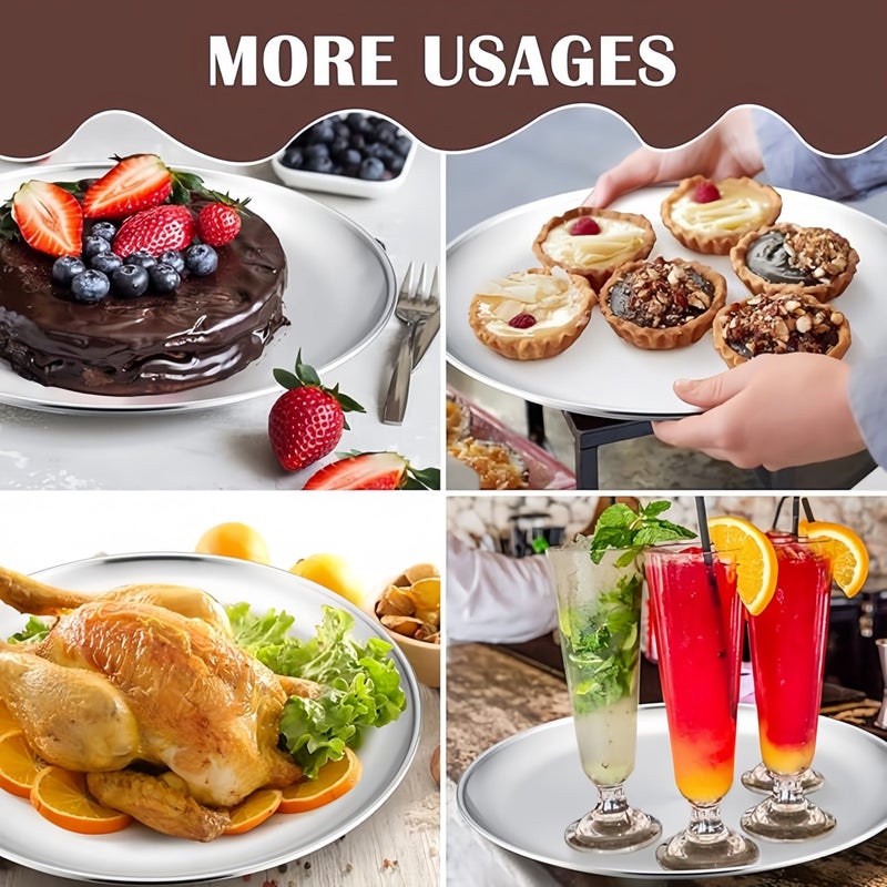 Stainless Steel 12 Inch Pizza Pans 3Pcs Oven Baking Tray Heavy Duty Dishwasher Safe - Image 5