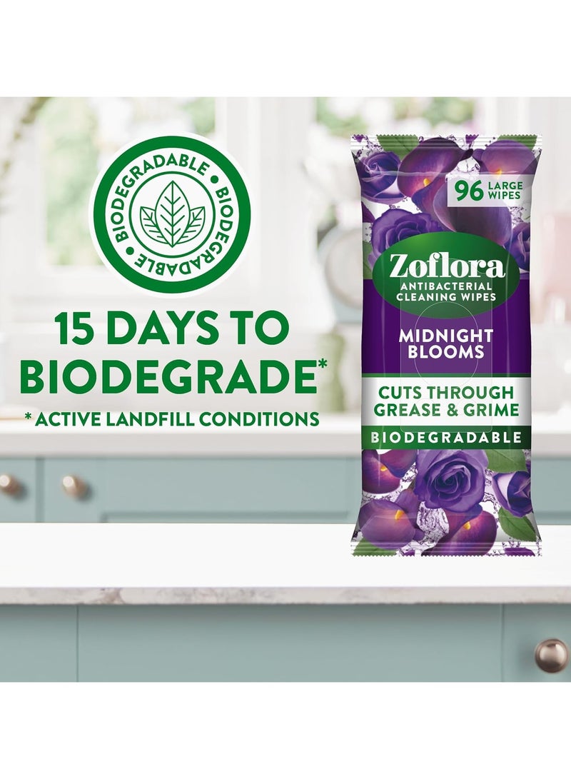زوفلورا مناديل تنظيف قابلة للتحلل، برائحة زهور منتصف الليل 96مناديل - Image 3