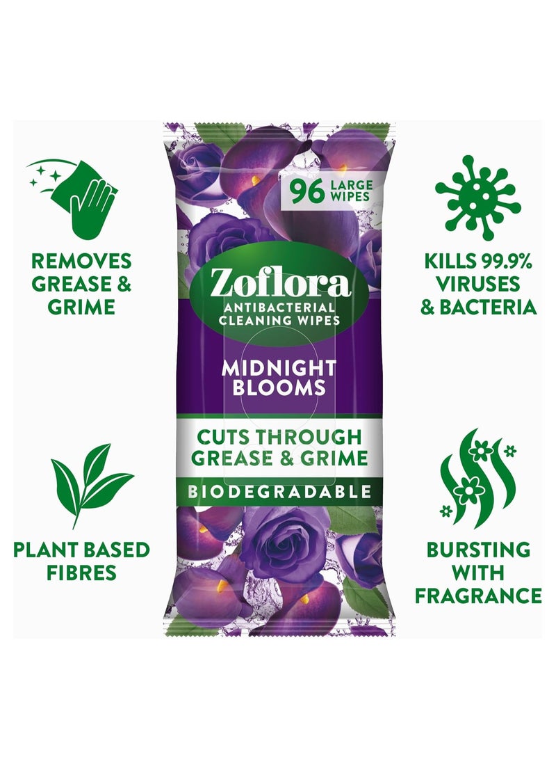 زوفلورا مناديل تنظيف قابلة للتحلل، برائحة زهور منتصف الليل 96مناديل - Image 2