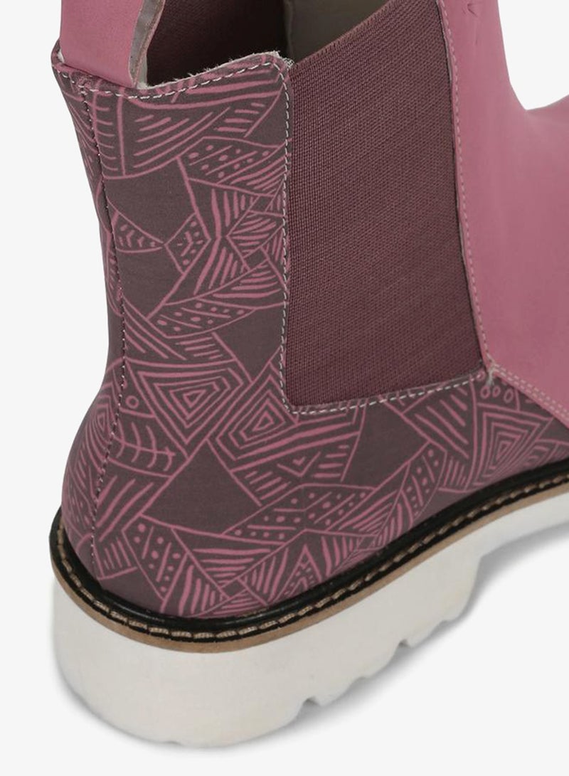 YOHO Pink Comfortable Lightweight Printed Boots - Image 4